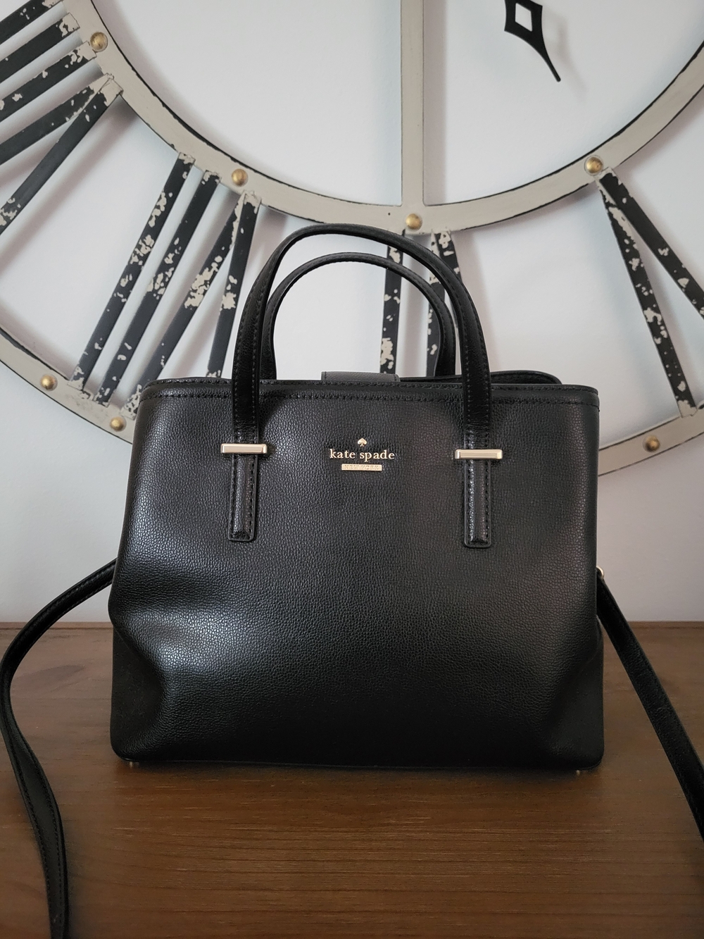 kate spade New York Black Leather Satchel